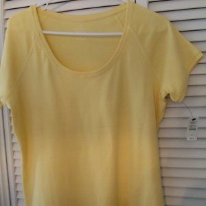 NWT Talbot's S/S scoop neck cotton shirt Versatile Style Beautiful Yellow Size X